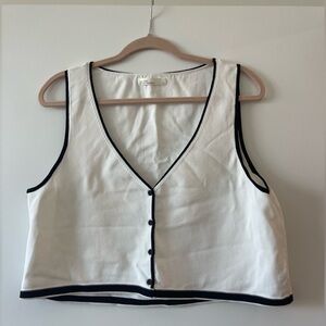 Black and white vest top tank